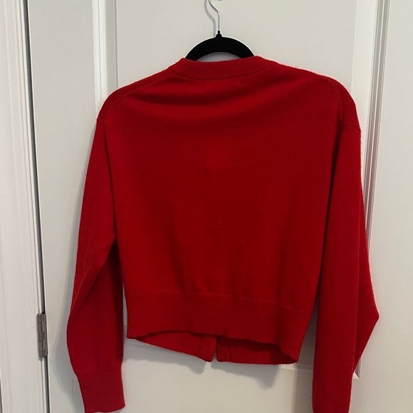 White + Warren Red Cashmere cardigan rhinestone buttons - Picture 5 of 7